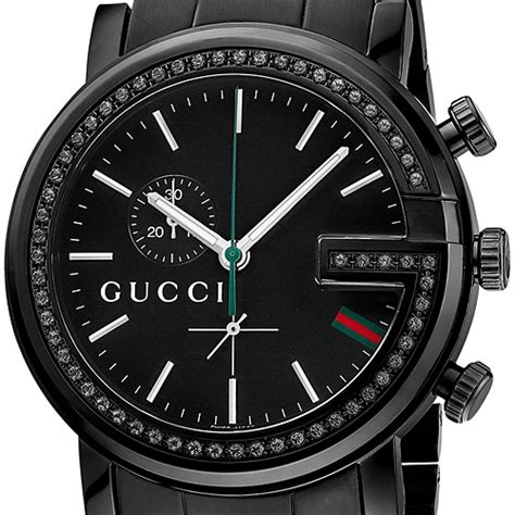 gucci g chrono black diamond|gucci watch for men black.